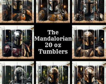 Mandalorian Tumbler Wrap Bundle, 20oz Skinny Tumbler Sublimation Designs (Digital Download)