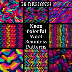 Neon bunte Wolle Nahtlose digitales Papier, druckbare Scrapbook Papier Nahtlose Texturen, digitale Sofort Download nahtlose Neon Wolle Muster