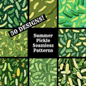 Carta digitale senza soluzione di continuità Summer Pickle, carta per album stampabile, texture senza soluzione di continuità, download digitale istantaneo