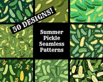 Pickle Seamless Pattern: Summer Scrapbook Paper (Digital Download)