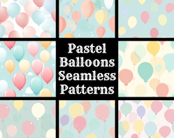 Pastel Balloons Seamless Pattern: Scrapbook Paper (Digital Download)