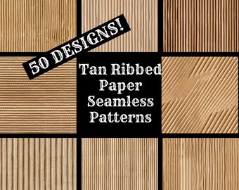 Tan Ribbed Paper Seamless Patterns: Scrapbook Paper (Digital Download)