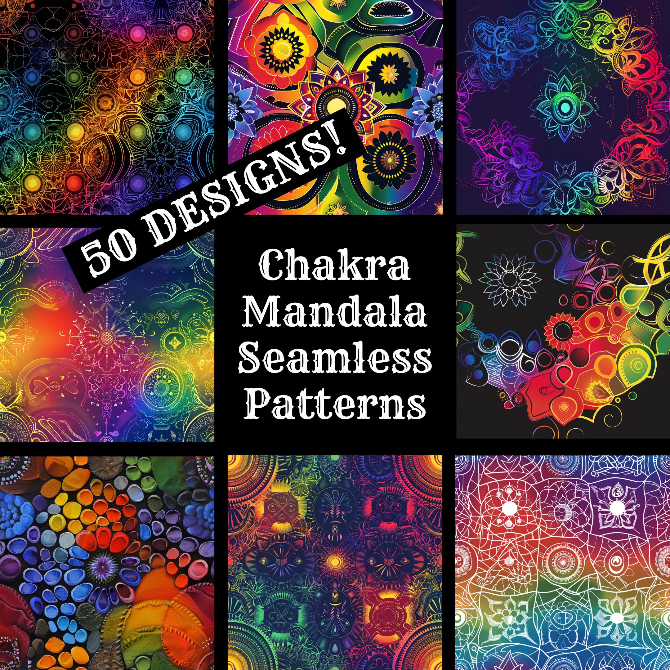 Chakra Mandala Seamless Pattern: 50 PNG Digital Papers (digital ...
