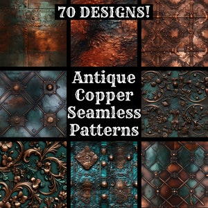 Antique Copper Seamless Patterns: Printable Textures (Digital Download)