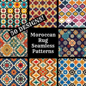 Moroccan Rug Seamless Digital Paper, Moroccan Rug Printable Scrapbook Paper Seamless Textures, Digital Instant Download