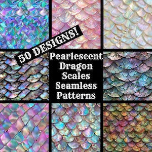 Perlglanz-Drachen-Skalen, digitales Papier, nahtlose Schuppen für Scrapbooking, Instant Download