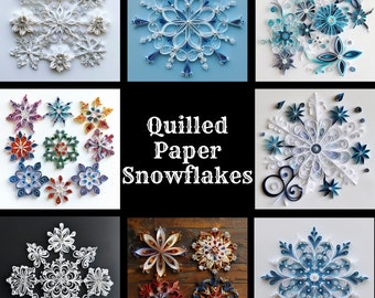 Quilled Paper Snowflakes Paper, Quilled Paper Snowflakes Printable Paper, Quilled Paper Snowflakes Journal Supplies, Journal Inserts