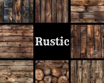 Rustic Wood Digital Paper: Seamless Textures, Scrapbook Backgrounds (Digital Download)