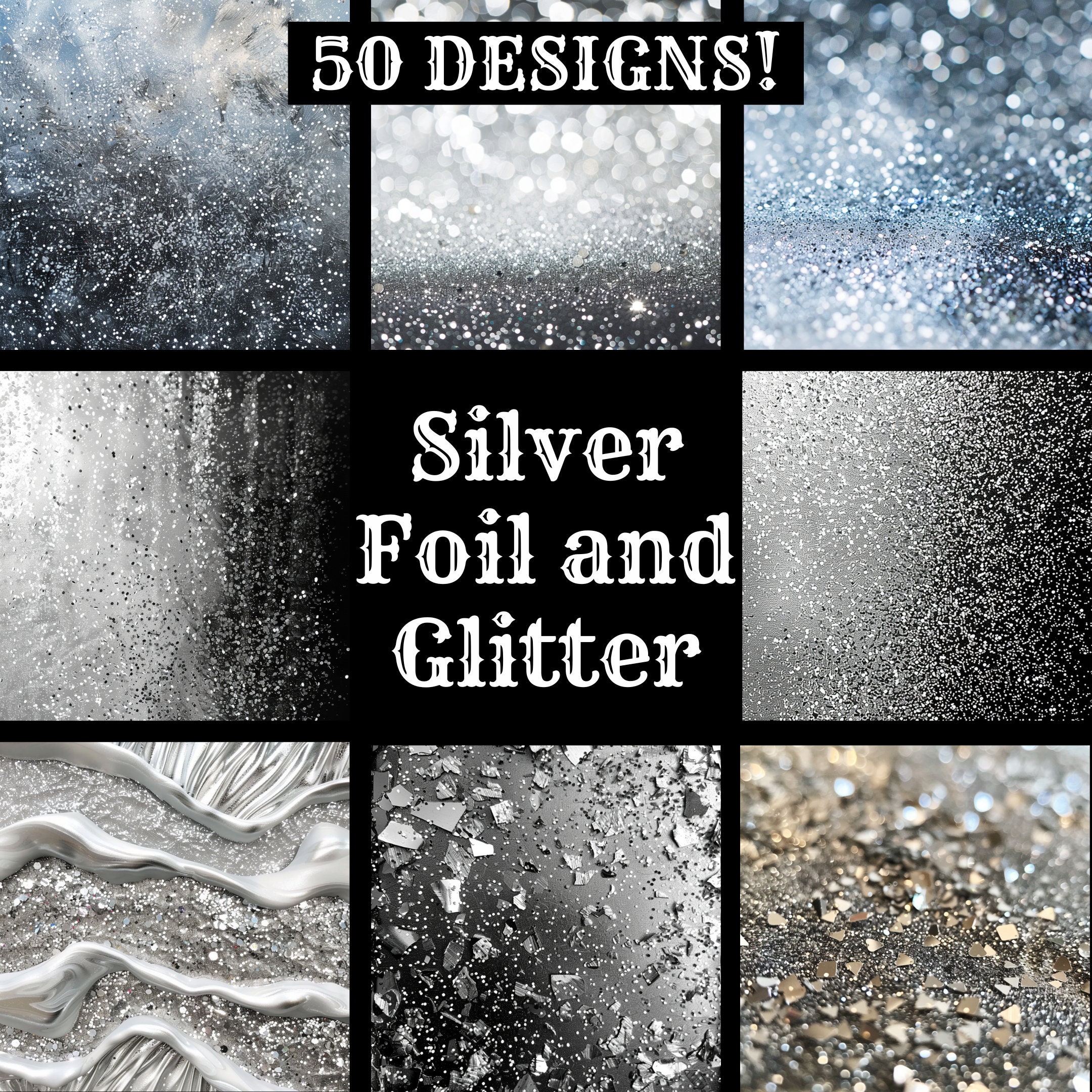 Silver Foil and Glitter Paper, Silver Foil and Glitter Printable Paper ...