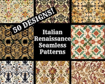 Italian Renaissance Seamless Pattern: Scrapbook Paper (Digital Download)