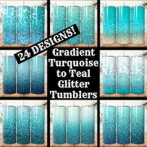 Turquoise Teal Glitter Tumbler: 20oz Sublimation Designs (Digital Download)