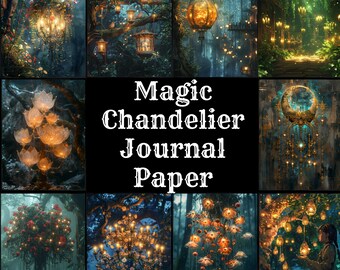 Magic Chandelier Journal Paper: Vintage Scrapbook Inserts (Digital Download)