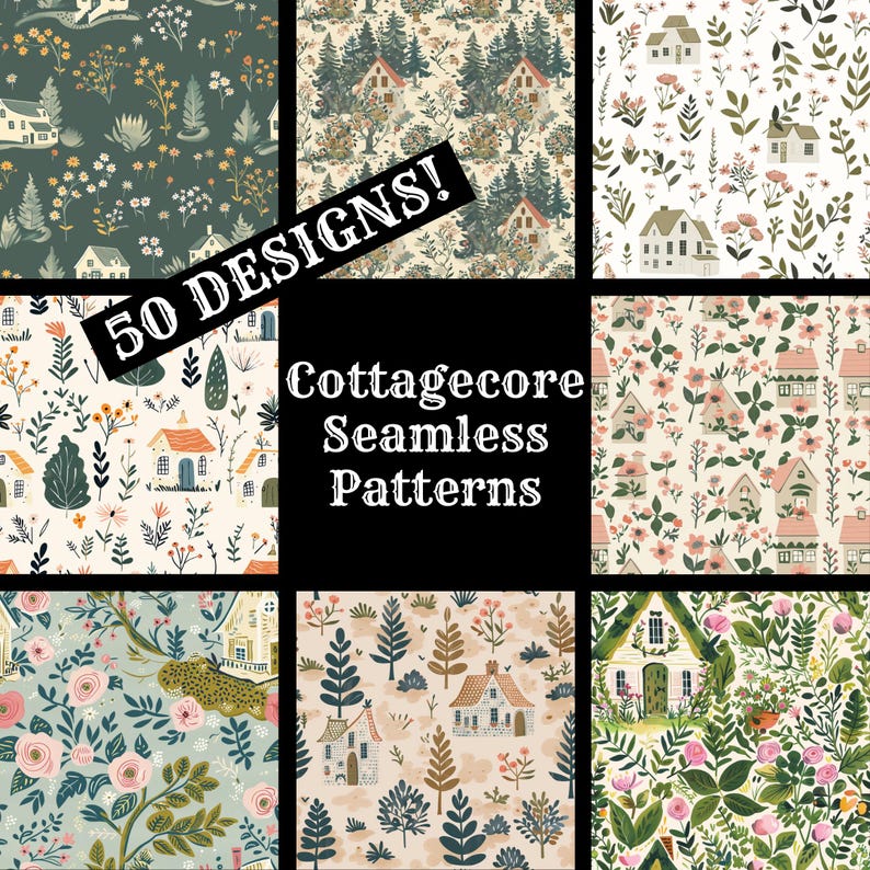 Cottagecore Seamless Paper: Printable Scrapbook Textures (digital ...