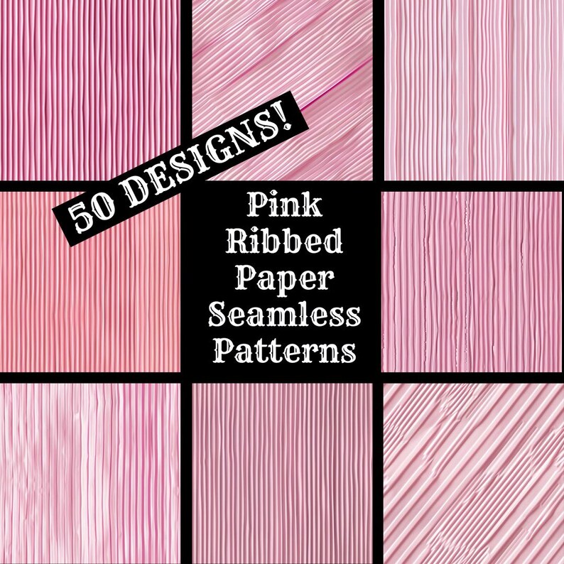 Textured Ribbed Paper Colourfull Pink Ribbed Paper: 50 Seamless Textures (digital Download) - Etsy
