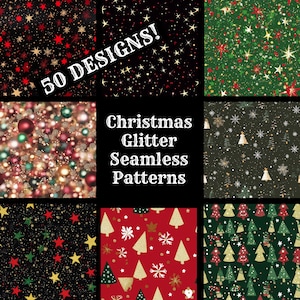 Weihnachten Glitter nahtlose digitales Papier, druckbare Scrapbook Papier nahtlose Texturen, digitale Sofort Download
