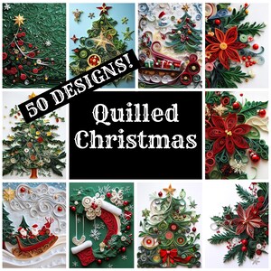 Quilled Christmas Journal Paper, Quilled Christmas Printable Paper ...