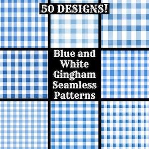 Blau und weiß Gingham nahtlose digitales Papier, druckbare Scrapbook Papier nahtlose Texturen, sofortiger Download, kommerzielle Nutzung Gingham Muster