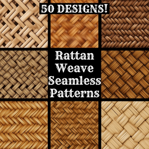 Rattan Geflecht Nahtloses Digitales Papier, druckbare Scrapbook Papier Nahtlose Texturen, Sofortiger Download, Kommerzielle Nutzung Nahtloses Rattan Geflecht