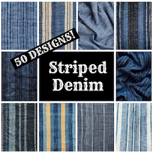 Striped Denim  Journal Paper, Striped Denim Printable Paper, Vintage Journal Supplies, Journal Inserts