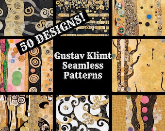 Gustav Klimt Muster: Druckbares digitales Papier (Digitaler Download)