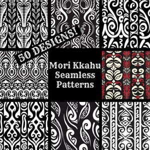 Mori Kkahu Seamless Digital Paper, Mori Kkahu Printable Scrapbook Paper ...