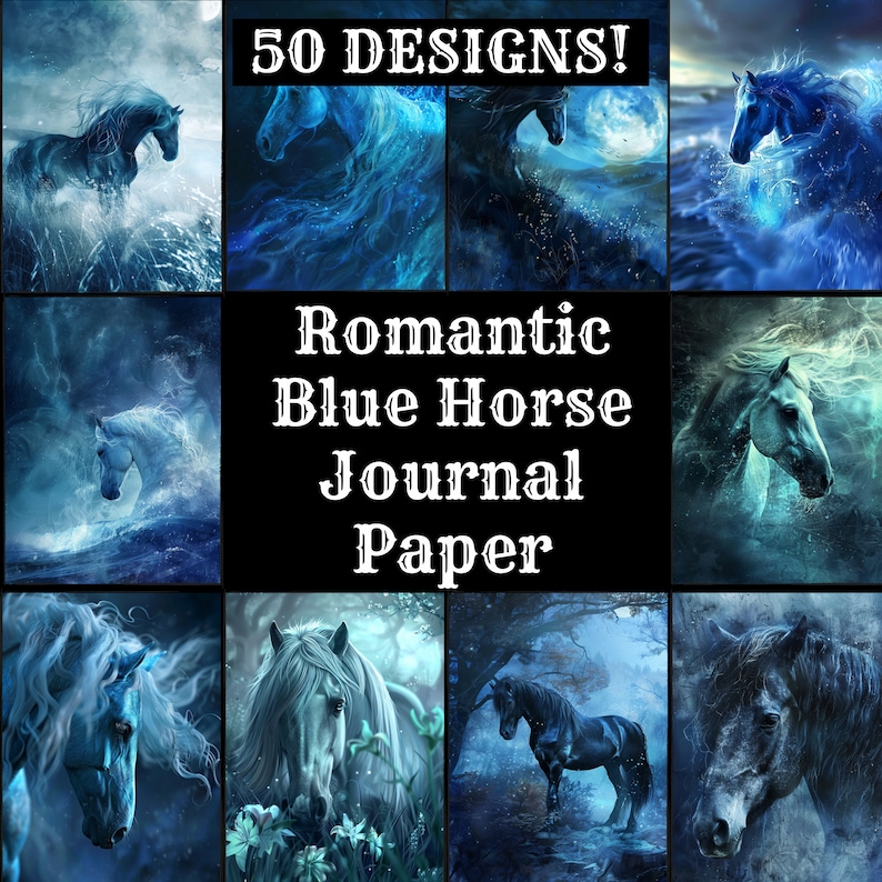 a collage of photos of horses in the ocean