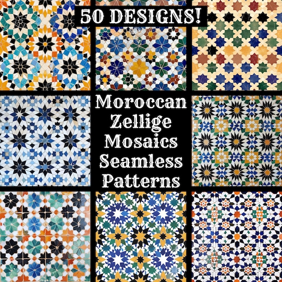 Carreau De Mosaïque Zellige Marocain Motif DESIGN 5 | 10x10 Cm, Fait Main | Neuf