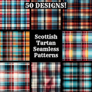 Schottisches Tartan nahtloses digitales Papier, druckbares Scrapbook Papier nahtlose Texturen, sofortiger Download kommerzielle Nutzung Schottisches Tartan Muster