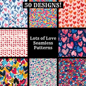 Viel Liebe nahtlose digitales Papier, viel Liebe druckbare Scrapbook Papier nahtlose Texturen, viel Liebe digital Sofort Download