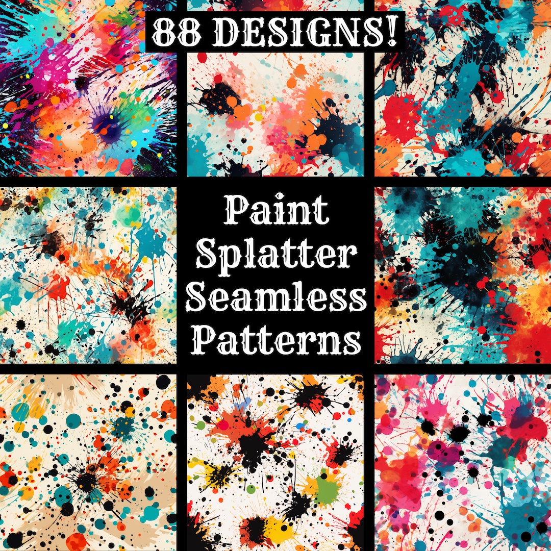 Paint Splatter Seamless Digital Paper, Printable Scrapbook Paper ...