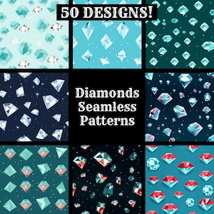 Diamonds Seamless Digital Paper, Printable Scrapbook Paper Seamless Textures, Digital Instant Download Seamless Diamonds Pattern