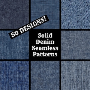 Solid Denim Seamless Digital Paper, Solid Denim Printable Scrapbook Paper Seamless Textures, Digital Instant Download