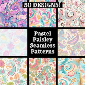 Pastell Paisley nahtlose digitales Papier, druckbare Scrapbook Papier nahtlose Texturen, digitale Sofort Download nahtlose Pastell Paisley Muster