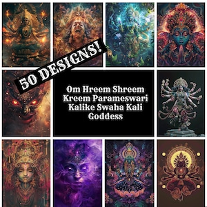 Om Hreem Shreem Kreem Parameswari Kalike Swaha Kali Goddess Journal Paper, carta stampabile, forniture per diari vintage, inserti per diari