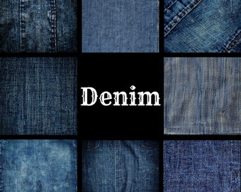 Denim Digital Paper: Vintage Blue Textures, Scrapbook Journal (PNG, 12x12, 16x16) (Digital Download)