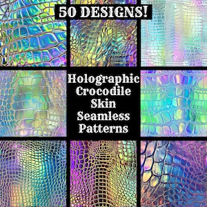 a collection of holographic skin seamless patterns