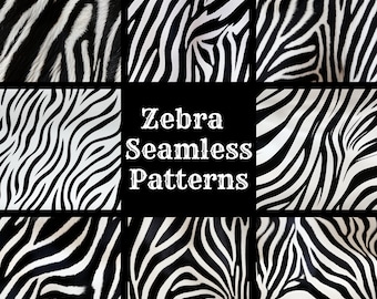 Zebra Stripes Seamless Pattern: 75 Digital Papers (Commercial Use) (Digital Download)
