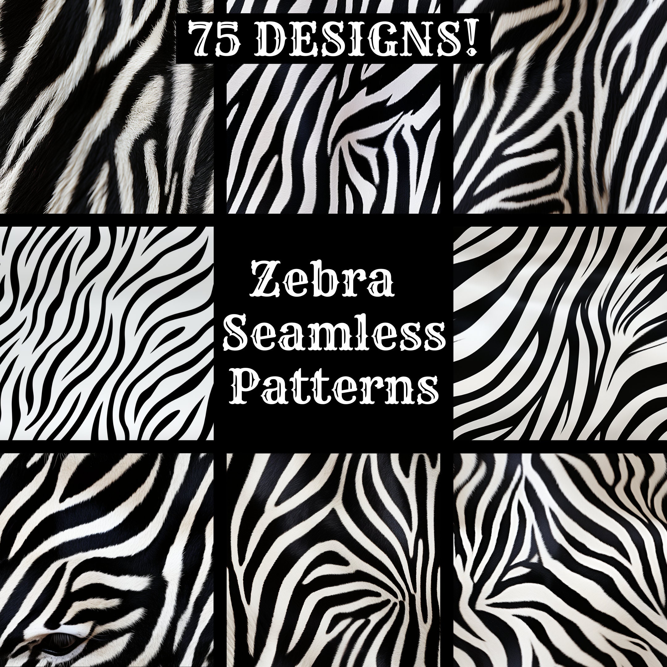 Zebra Stripes Seamless Digital Paper, Printable Scrapbook Paper ...