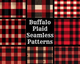 Buffalo Plaid Seamless Paper: 55 PNG Textures (Digital Download)
