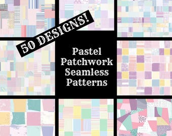 Pastel Patchwork Seamless Paper: Scrapbook Print (Digital Download)