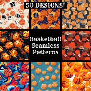 Papel digital sin costuras de baloncesto, texturas sin costuras de papel de álbum de recortes imprimible, descarga instantánea digital sin costuras envoltura de baloncesto de baloncesto