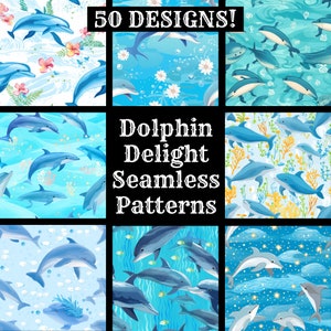 Delfin Freude nahtlose digitales Papier, druckbare Scrapbook Papier nahtlose Texturen, digitale Sofort-Download nahtlose Delfin Freude