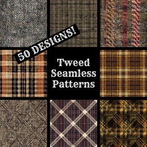 Tweed Seamless Pattern: 50 Digital Papers (PNG, 300 Dpi) (digital ...