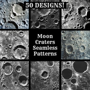 Moon Craters Seamless Digital Paper, Moon Craters Printable Scrapbook Paper Seamless Textures, Moon Craters Digital Instant Download