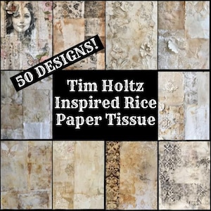 Carta velina per diario ispirata a Tim Holtz, carta velina per diario stampabile in carta di riso Tim Holtz, forniture per diari vintage, inserti per diari
