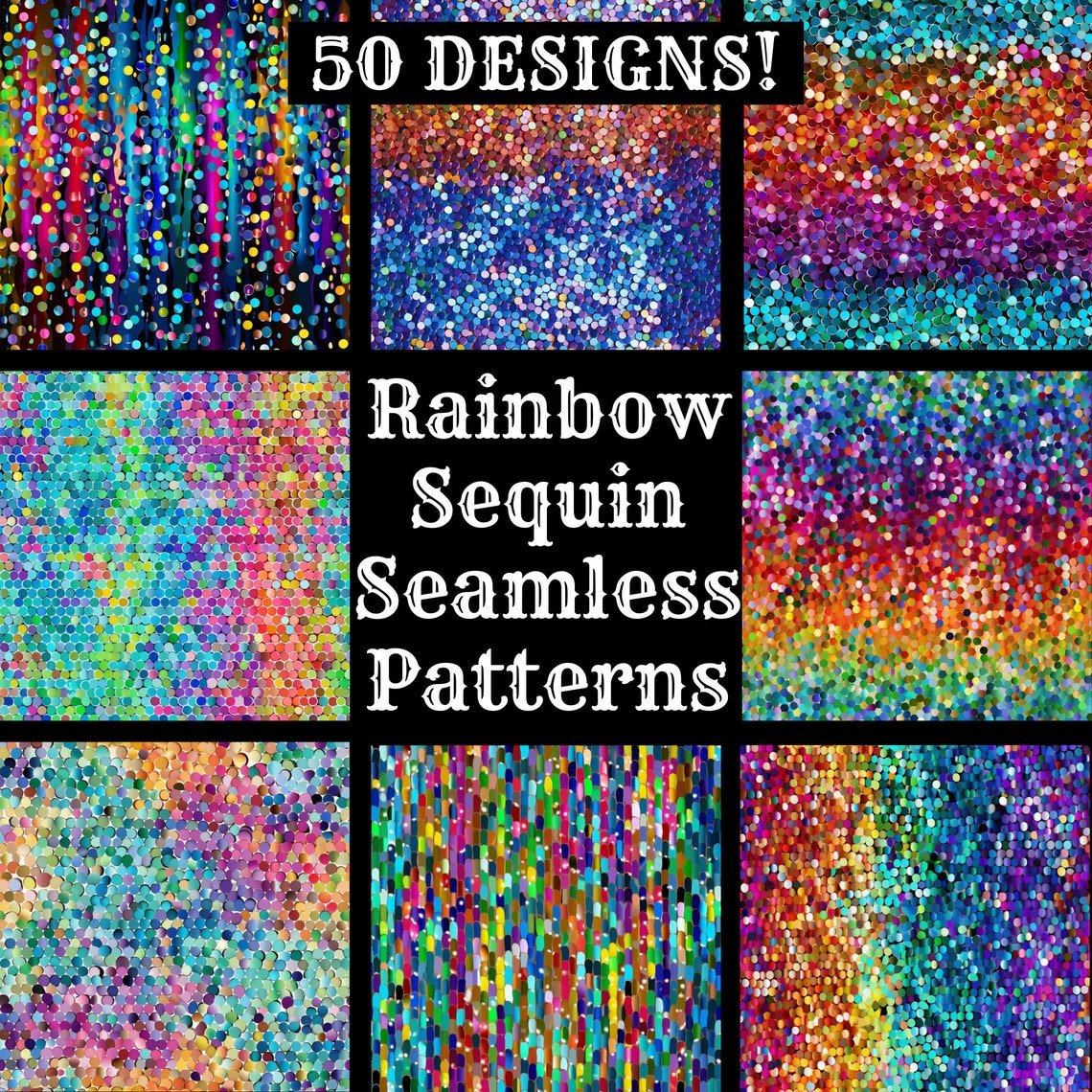 Rainbow Sequin Seamless Patterns: Scrapbook Paper (digital Download) - Etsy
