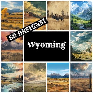 Wyoming Journal Paper, Wyoming Printable Paper, Vintage Journal Supplies, Journal Inserts