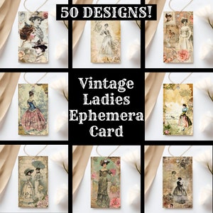 Vintage Ladies Ephemera Journal Tags, Vintage Ladies Printable Tags, Vintage Ladies Ephemera Journal Supplies, Journal Inserts, Gift Tags