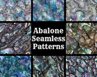 Abalone Seamless Pattern: Iridescent Texture Digital Paper (PNG)