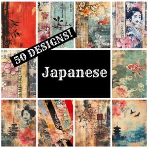 Japanese Journal Paper, Japanese Printable Paper, Vintage Journal Supplies, Journal Inserts